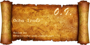 Ochs Izsó névjegykártya